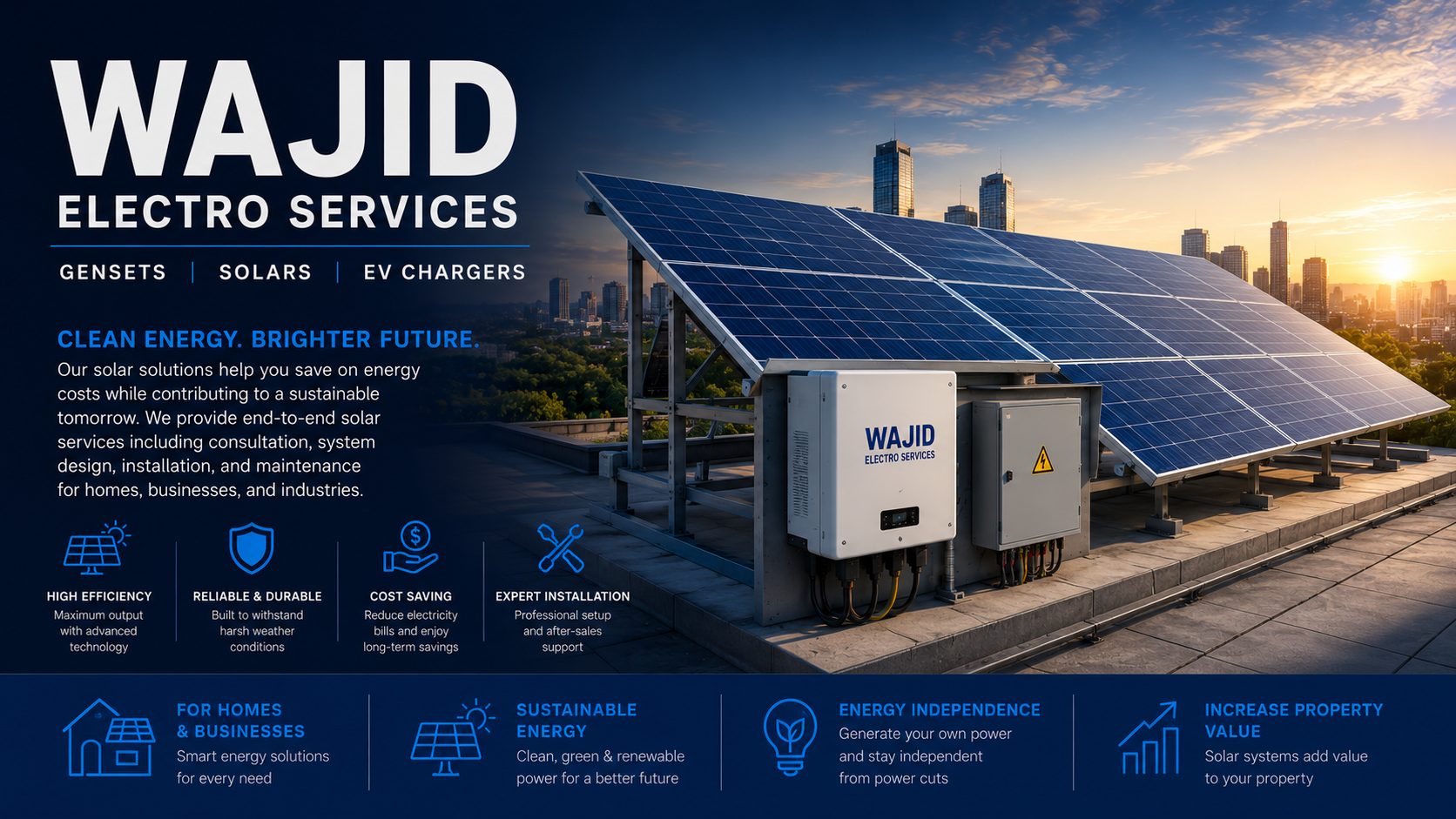 Rooftop solar panel installation